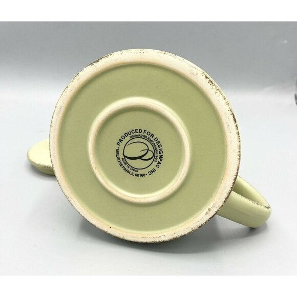 DesignPac Inc Green Stoneware Teapot Matte Finish Ceramic 4.5” Spring Decor - Picture 8 of 8